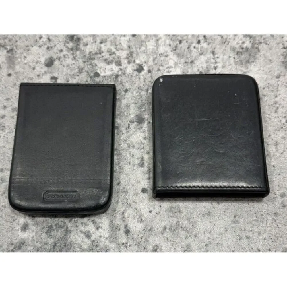 Vintage Coach‎ Black Structured Leather Business Card Case